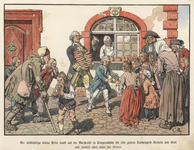 Il principe ereditario Federico di Prussia che dà pane ai poveri da Carl Röchling