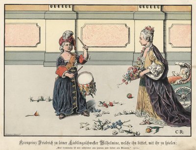 Principe ereditario Federico di Prussia con sua sorella, Wilhelmina da Carl Röchling