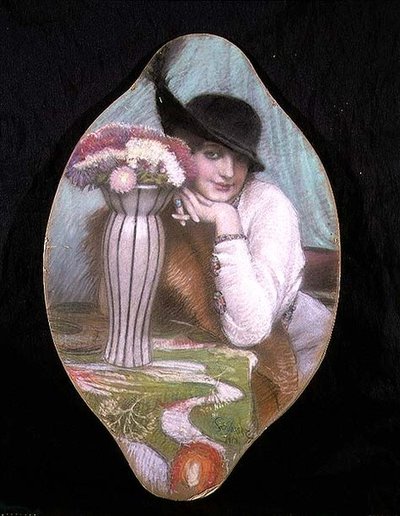 Ritratto di una ragazza con un vaso di fiori da Carl Schlosser