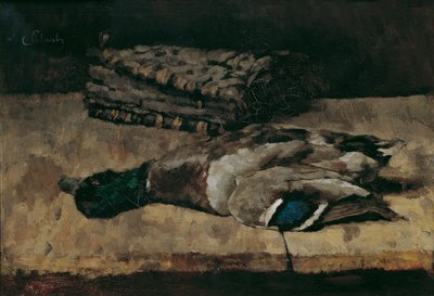 Natura morta con anatra selvatica e borsa da caccia I da Carl Schuch