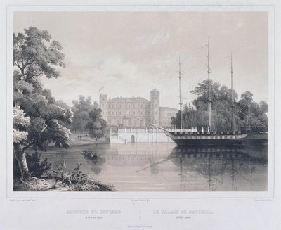 Vista del Palazzo di Gatchina dal lago, 1850 da Carl Schulz