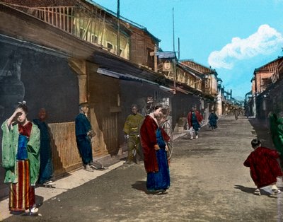 Giappone, isola di Honshu, regione di Kanto, vita di strada a Tokyo, circa 1920 da Carl Simon