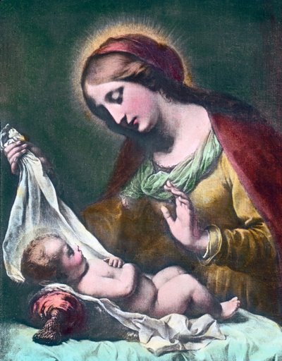 Madonna con Bambino. Dipinto (non datato) del pittore barocco italiano Carlo Dolci (1616 - 1686). Data immagine: circa 1900. Archivio Carl Simon da Carl Simon