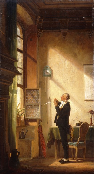 Uno scrittore che affila la sua penna da Carl Spitzweg