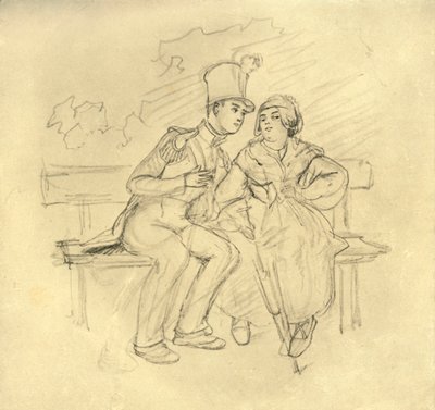 Der Antrag, metà-fine XIX secolo, c1924 da Carl Spitzweg