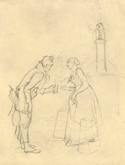 Der Schüchterne Freier, metà-fine XIX secolo, c1924 da Carl Spitzweg