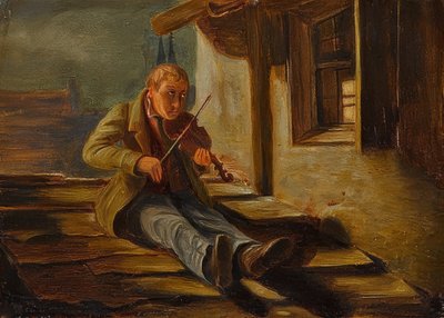 Il violinista cornuto da Carl Spitzweg