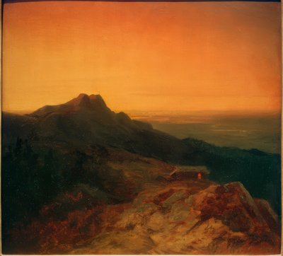 La Benediktenwand di sera da Carl Spitzweg