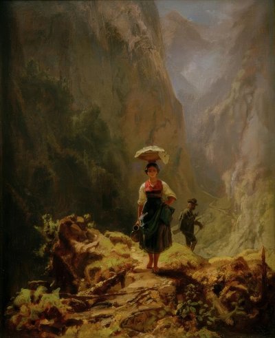 Dirndl e cacciatore in montagna da Carl Spitzweg