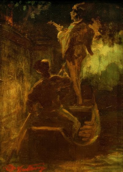 Una serenata dalla barca da Carl Spitzweg