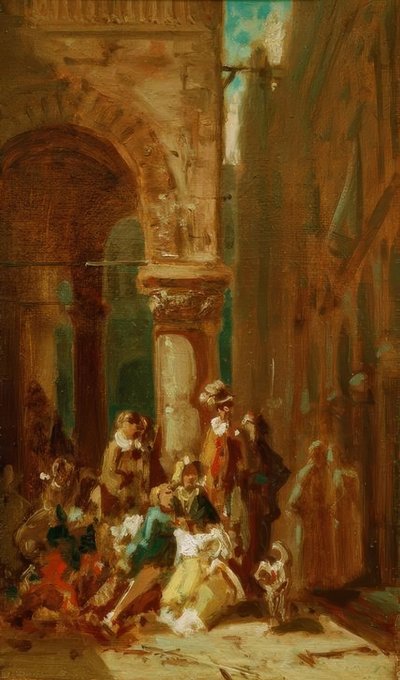 Popolo itinerante: Attori alla Loggia dei Lanzi a Firenze da Carl Spitzweg
