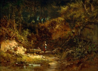 Ragazza alla fontana nel bosco da Carl Spitzweg