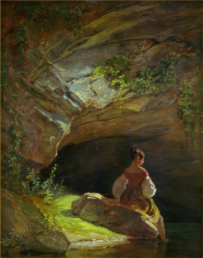 Ragazza davanti alla grotta da Carl Spitzweg