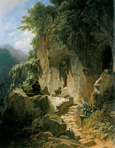 Eremita musicista davanti alla sua grotta da Carl Spitzweg
