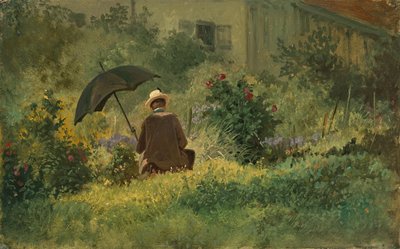 Il pittore nel giardino, c.1860 da Carl Spitzweg