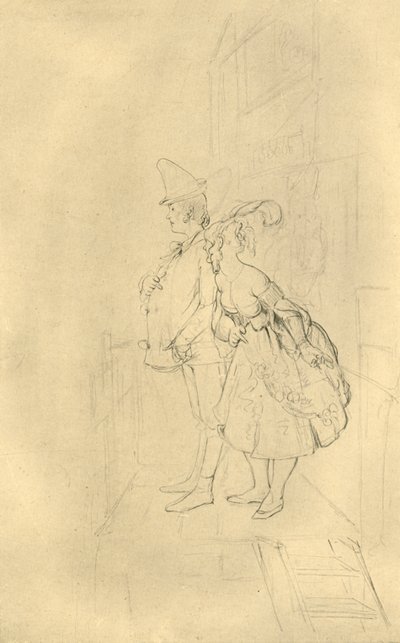 Treten Sie ein, meine Herrschaften!, metà-fine XIX secolo, c1924 da Carl Spitzweg