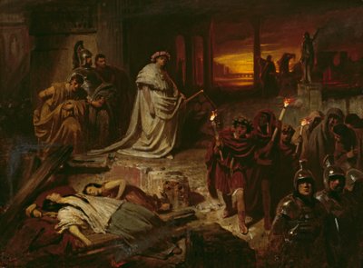 Nerone sulle rovine di Roma da Carl Theodor von Piloty