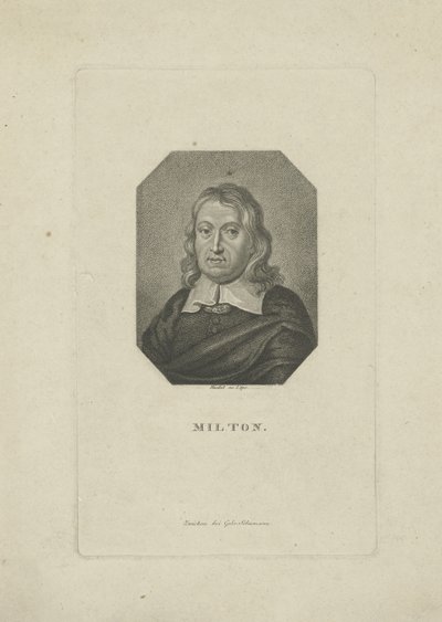Ritratto del poeta John Milton da Carl Traugott Riedel