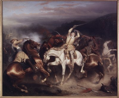 Re Gustavo II Adolfo di Svezia alla battaglia di Trzciana da Carl Wahlbom