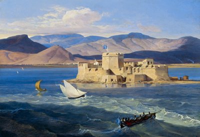 Fortezza Bourtzi vicino a Nauplia da Carl Wilhelm Freiherr von Heideck