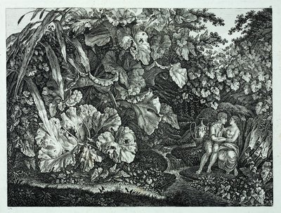 German: Amanti in una grotta, circondati da piante ed erbe Amanti in una grotta, circondati da piante ed erbe da Carl Wilhelm Kolbe