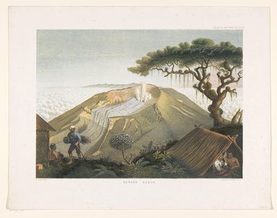 Vulcano Gede a Giava Occidentale (serie: Atlante delle vedute pittoresche di Giava) da Carl Wilhelm Mieling (possibly)