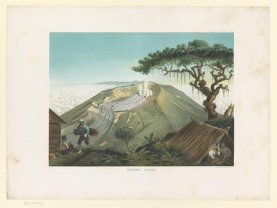 Vulcano Gede a Giava Occidentale da Carl Wilhelm Mieling (possibly)