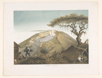 Vulcano Gede a Giava Occidentale da Carl Wilhelm Mieling (possibly)
