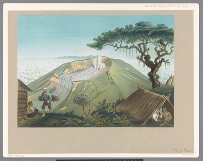 Vulcano Gede a Giava Occidentale da Carl Wilhelm Mieling (possibly)