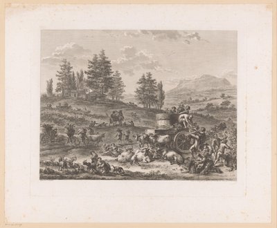 Vendemmia in un paesaggio da Carl Wilhelm Weisbrod