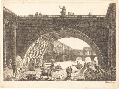 Fantasia architettonica di un monumento da Carl Wilhelm Weisbrod after Hubert Robert