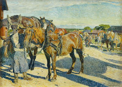 Nel cortile della stalla da Carl Wilhelm Wilhelmson