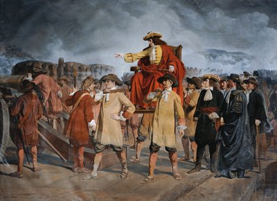 Ernst Rüdiger Graf Starhemberg ispeziona i lavori di difesa sulla Löwelbastei (1683) da Carl Wurzinger