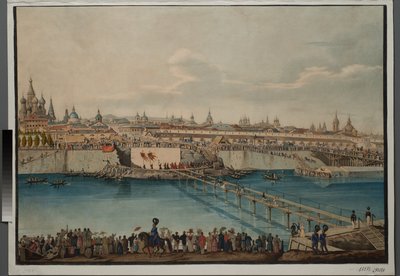Cerimonia di posa della prima pietra per il ponte Moskvoretsky a Mosca da Carl von Hampeln