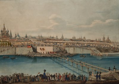 Cerimonia di posa della prima pietra per il ponte Moskvoretsky a Mosca, 1830 da Carl von Hampeln