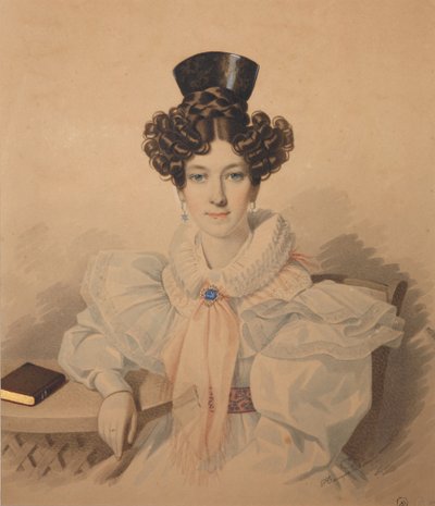 Ritratto di Anna Platonovna Plautina 1808-1886, 1830s da Carl von Hampeln