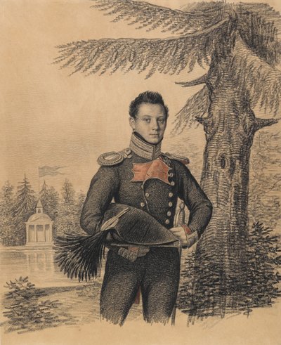 Ritratto di Fyodor Ivanovich Dolgopolov 1792-1856, 1820s da Carl von Hampeln