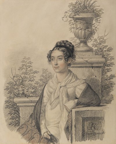 Ritratto di Olga Nikolaevna Kokoshkina, nata Rezanova 1802-1828, tra il 1824 e il 1828 da Carl von Hampeln