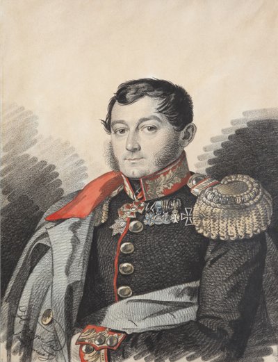 Ritratto di Pyotr Nikolaevich Yermolov 1787-1844, 1820 da Carl von Hampeln