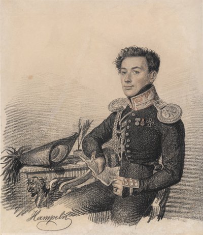 Ritratto di Sergei Alexandrovich Kokoshkin 1795-1861, 1820 da Carl von Hampeln