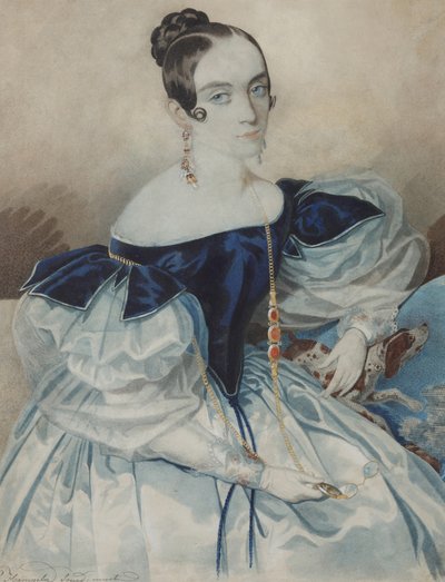 Ritratto di una signora con lorgnette, 1830s da Carl von Hampeln