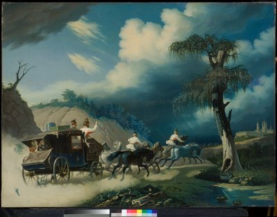 Troika durante un temporale, 1830 da Carl von Hampeln