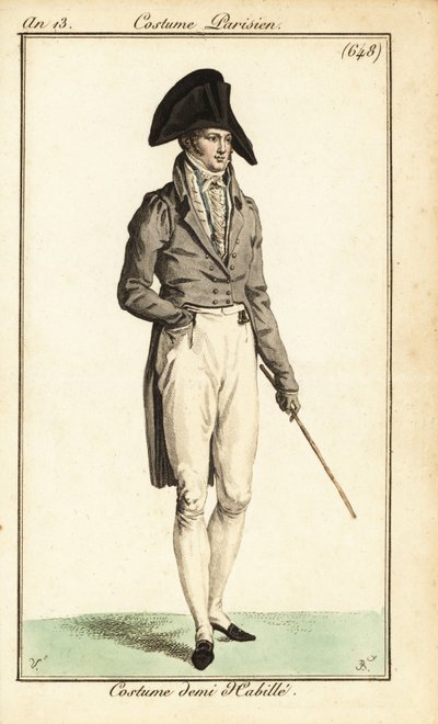 Dandy in abbigliamento semi-formale, Parigi da Carle (after) Vernet