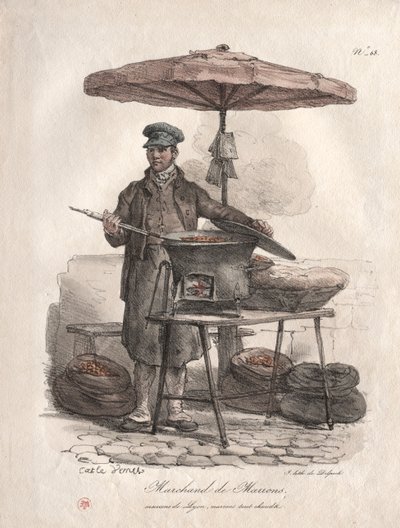 Venditore di castagne da Carle Vernet