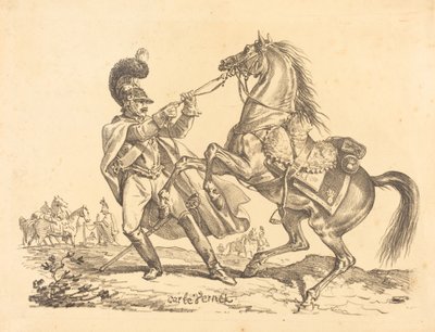 Corazziere che Trattiene il suo Cavallo Impennato da Carle Vernet