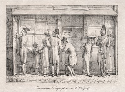 Negozio di stampe litografiche Delpech da Carle Vernet