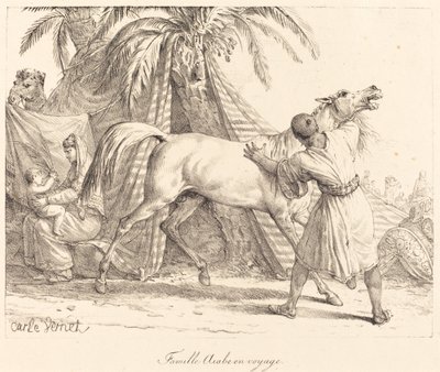 Famiglia araba in viaggio da Carle Vernet