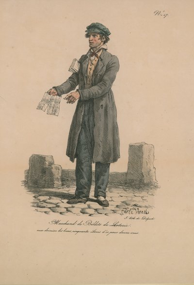 Venditori di biglietti della lotteria da Carle Vernet