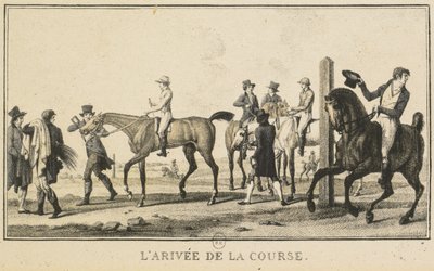 Scene di corsa: un cavallo che arriva alla corsa da Carle Vernet