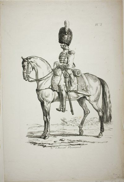 Guardia reale, soldato normanno a cavallo e cavallo, n. 2 da Carle Vernet